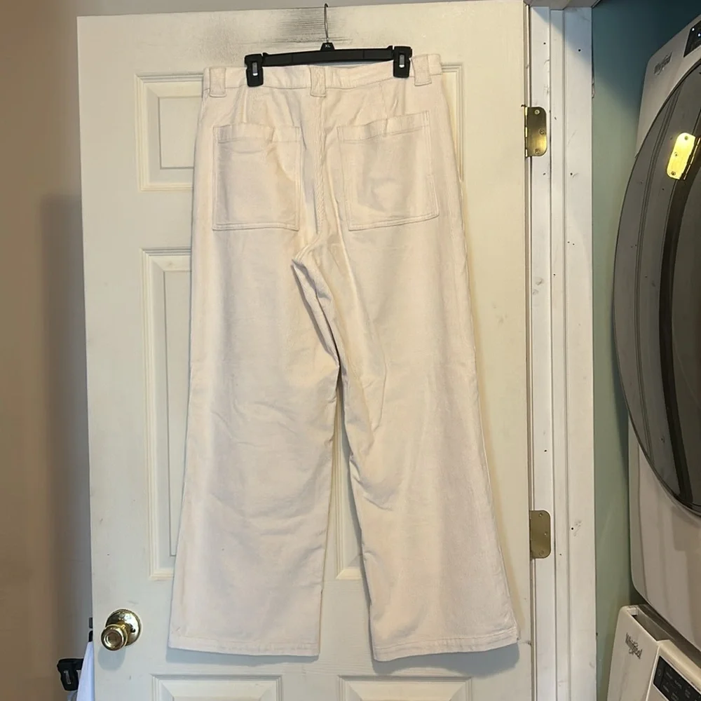 Madewell Emmett Wide Leg Corduroy Pants Size 31 Ivory